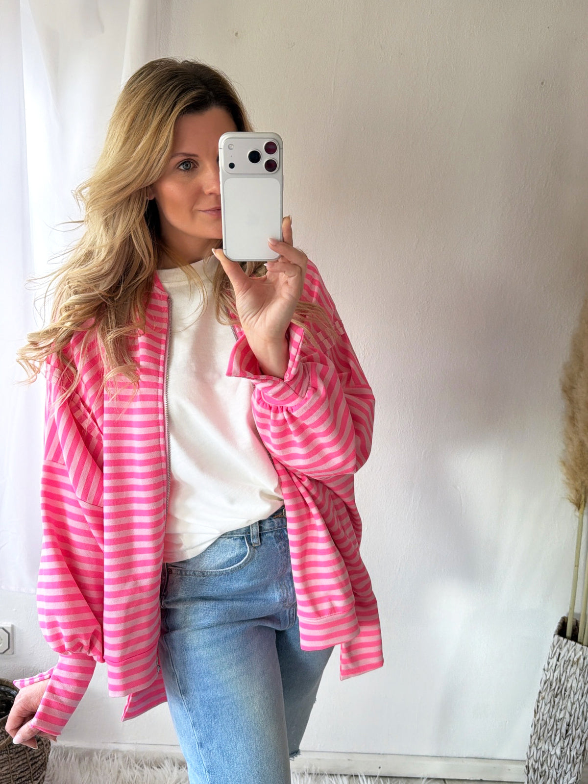 Sweatjacke Stripes Oversize