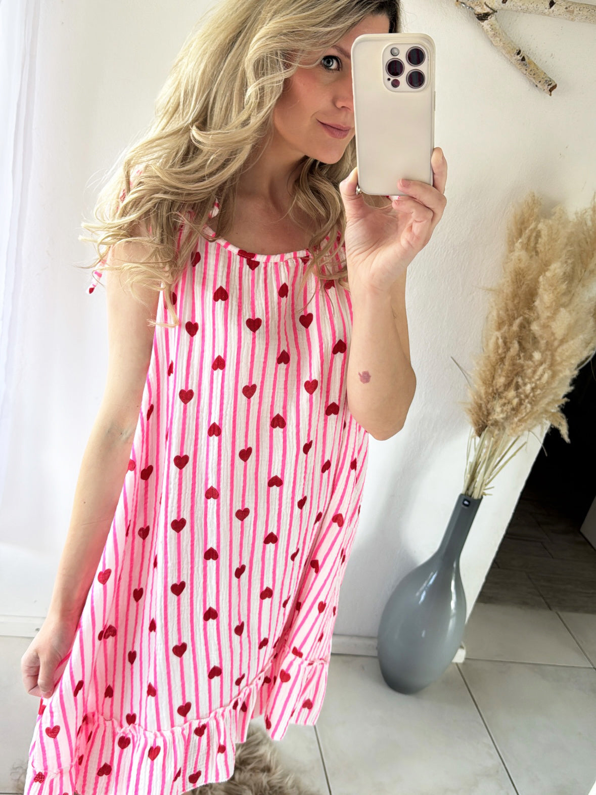 Musselin Hängerchen Kleid Sweetheart Gr.36-46