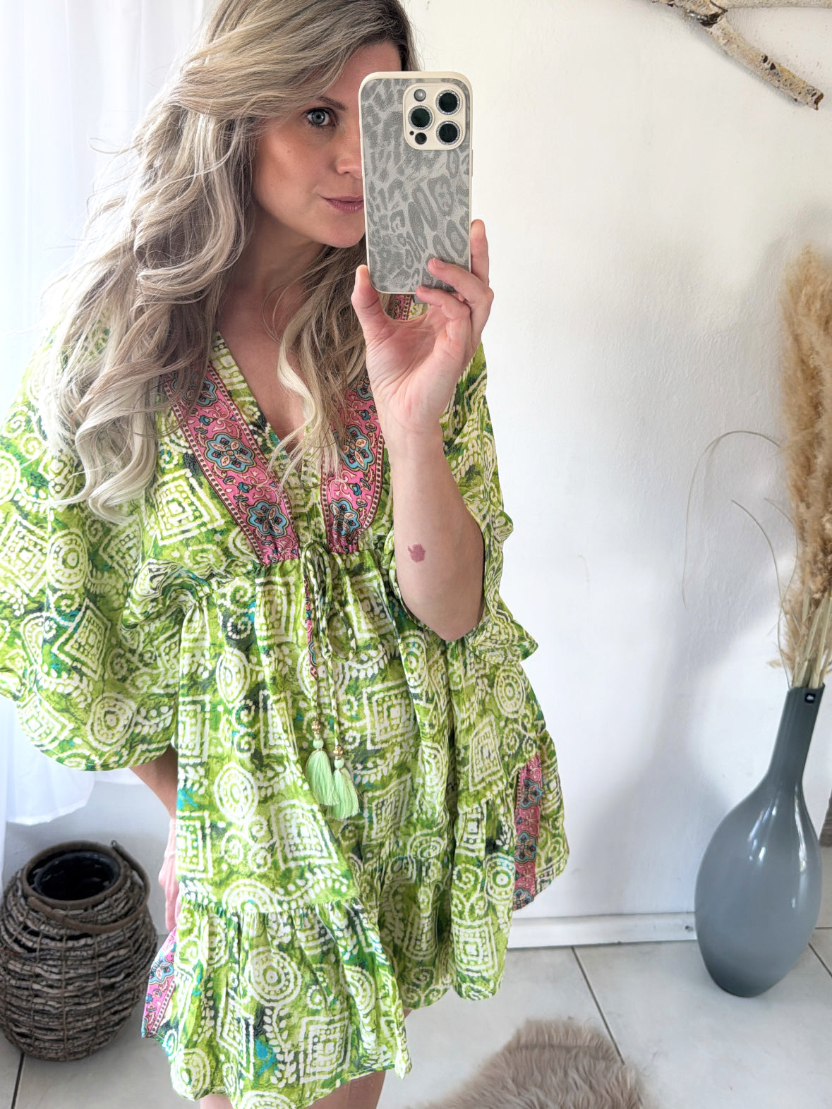 Boho Tunika-Kleid Ethno-Stil