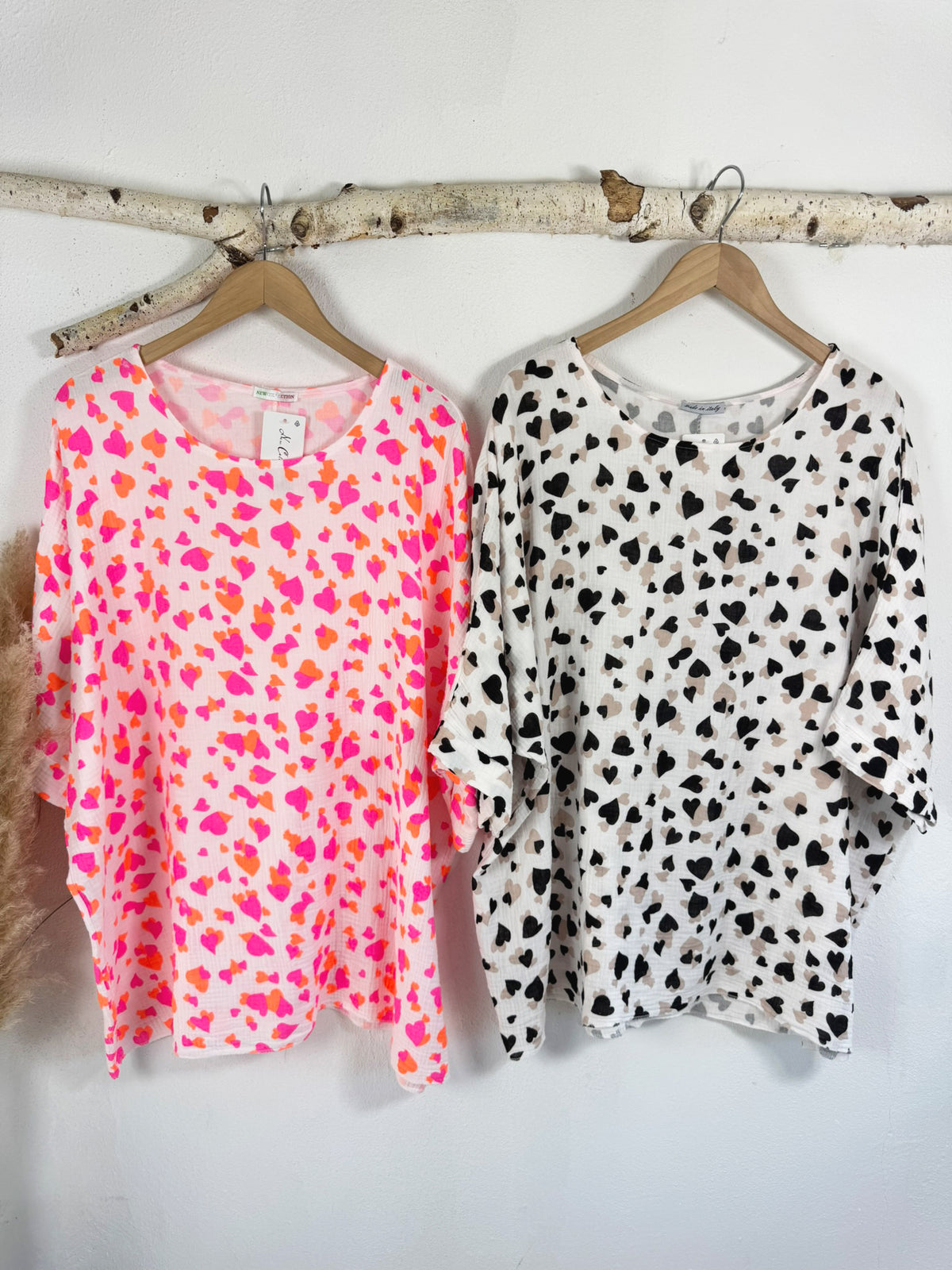 Musselin Shirt Herzchen Gr.46-52