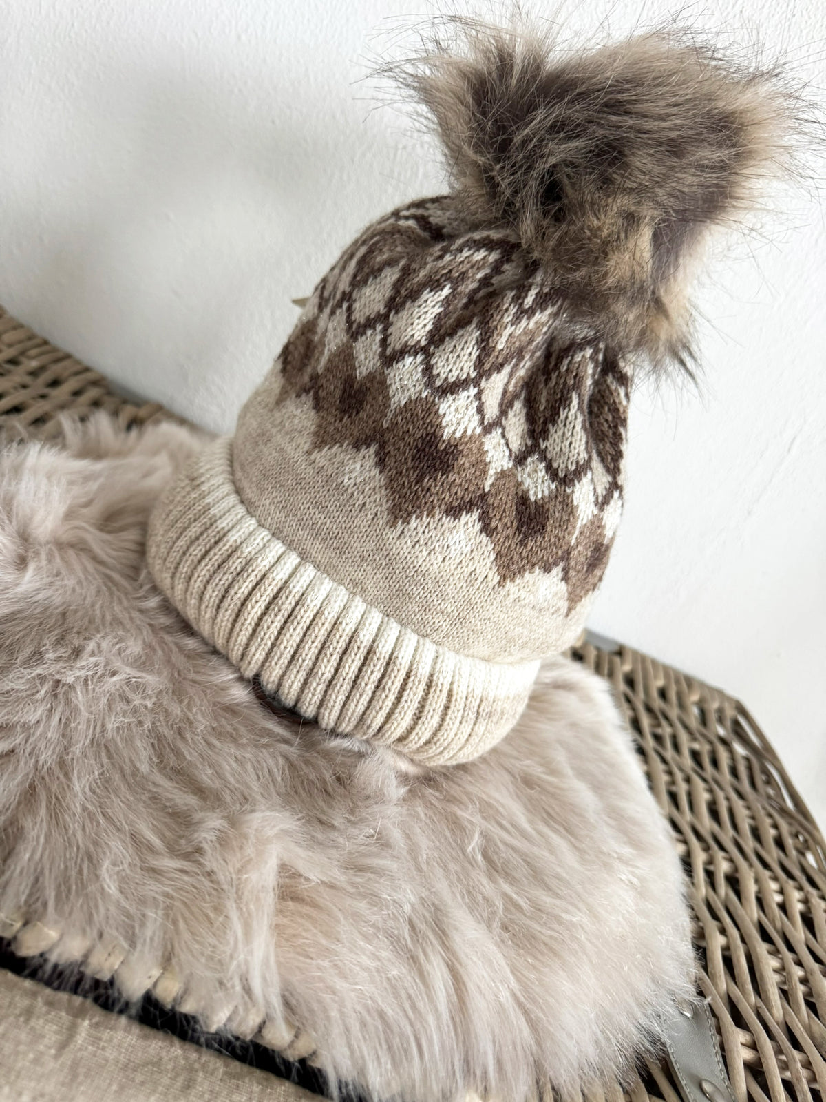 Bommel Mütze Norwegermuster